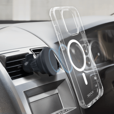 Custodia antiurto magnetica invisibile antibatterica per Apple iPhone 14 Pro Max, trasparente