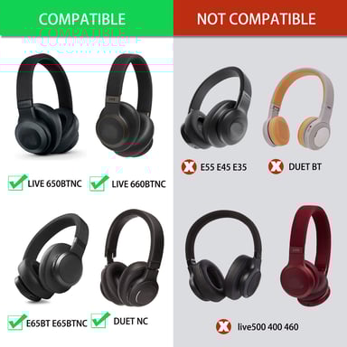 Almohadillas para JBL E65BTNC/ Duet NC/Live 650 BTNC/Live 660 BTNC Black