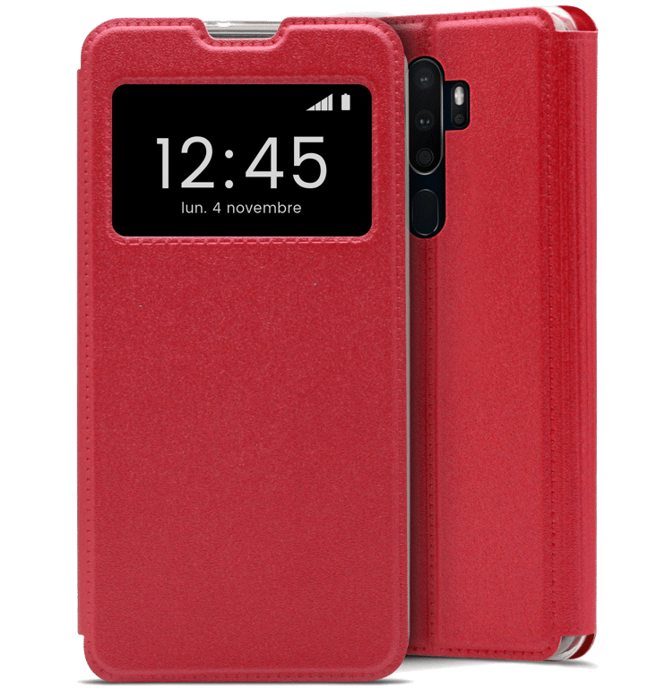 Etui Folio compatible Rouge Oppo A5 2020