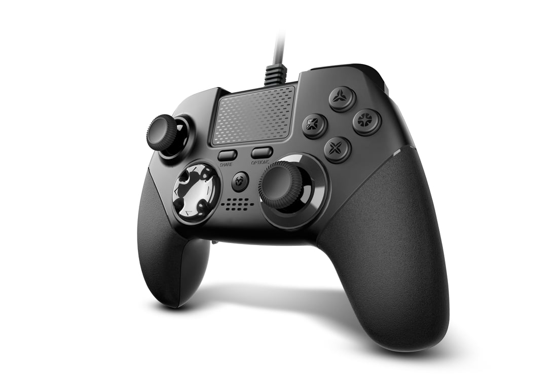 Krom Kaiser Noir USB Manette de jeu Analogique/Numérique PC, PlayStation 4, Playstation 3 - Neuf