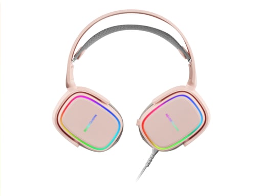 Mars Gaming MHAX Rosa, Auriculares Gaming RGB, Micrófono Extraíble, HiFi, Compatibilidad Multiplataforma