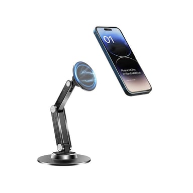 iLike STM3 Support magnétique en métal pour smartphone avec angle parfait réglable et rotation à 360° Noir