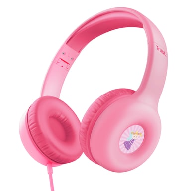 Auriculares Infantiles Trust Nouna Kids- con Micrófono- Rosas