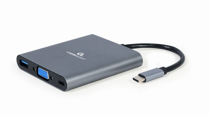 Gembird A-CM-COMBO6-01 station d'accueil USB 3.2 Gen 1 (3.1 Gen 1) Type-C Gris