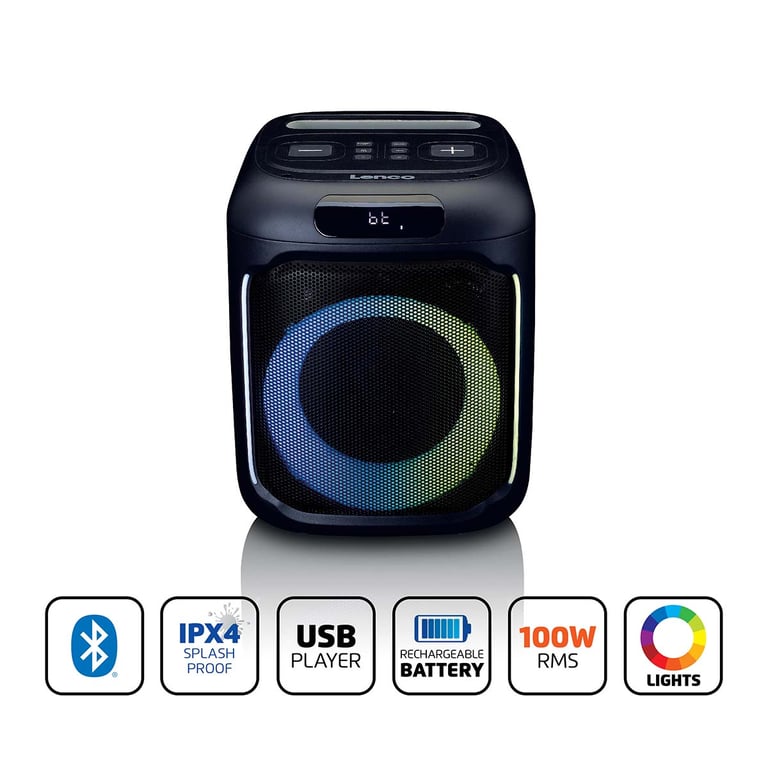 Enceinte TWS Bluetooth 5.0 Compacte IPX4 RMS avec Éclairage LED et Micro Neuf - vue 2