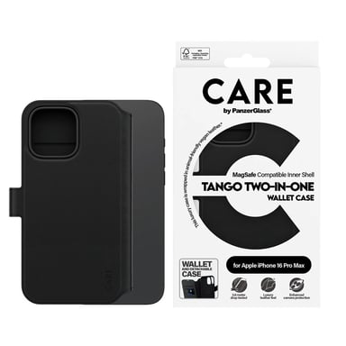 PanzerGlass CARE by ® Feature Case Tango Two-in-One Wallet w. MagSafe iPhone 16 Pro Max funda para teléfono móvil Negro