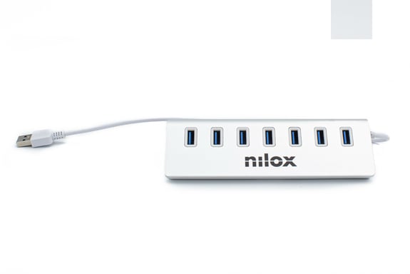 Nilox NX7HUB30 hub & concentrateur USB 3.2 Gen 1 (3.1 Gen 1) Type-A 5000 Mbit/s Gris
