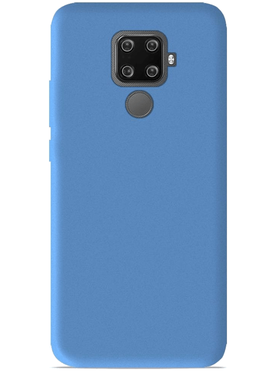 Coque silicone unie compatible Mat Bleu Huawei Mate 30 Lite