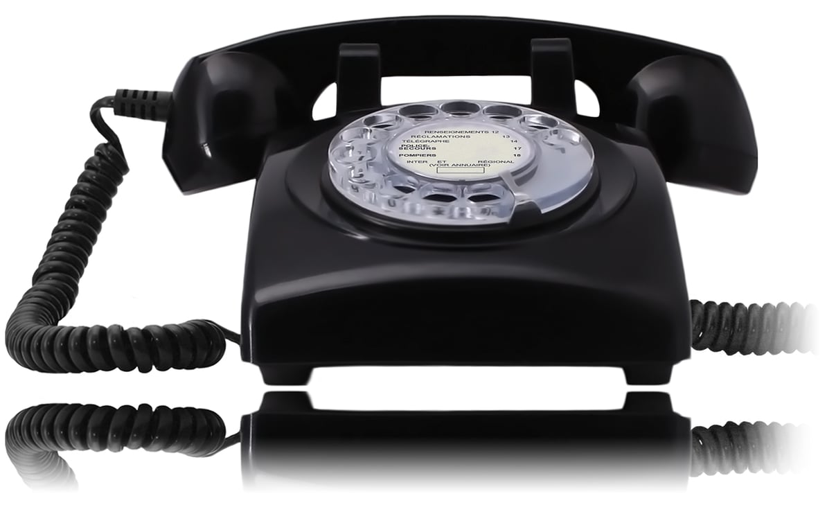 Teléfono fijo retro vintage con dial giratorio - Opis Technology