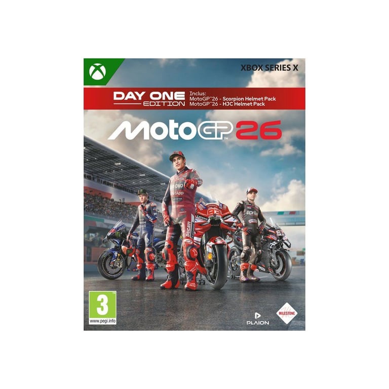Jeu MotoGP 26 Day One Edition Xbox Series X Milestone Scorpion Helmet Pack - Neuf