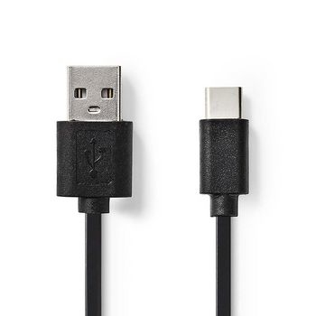 Nedis Adaptador USB USB (M) a USB-C (M) USB 2.0 10 cm negro
