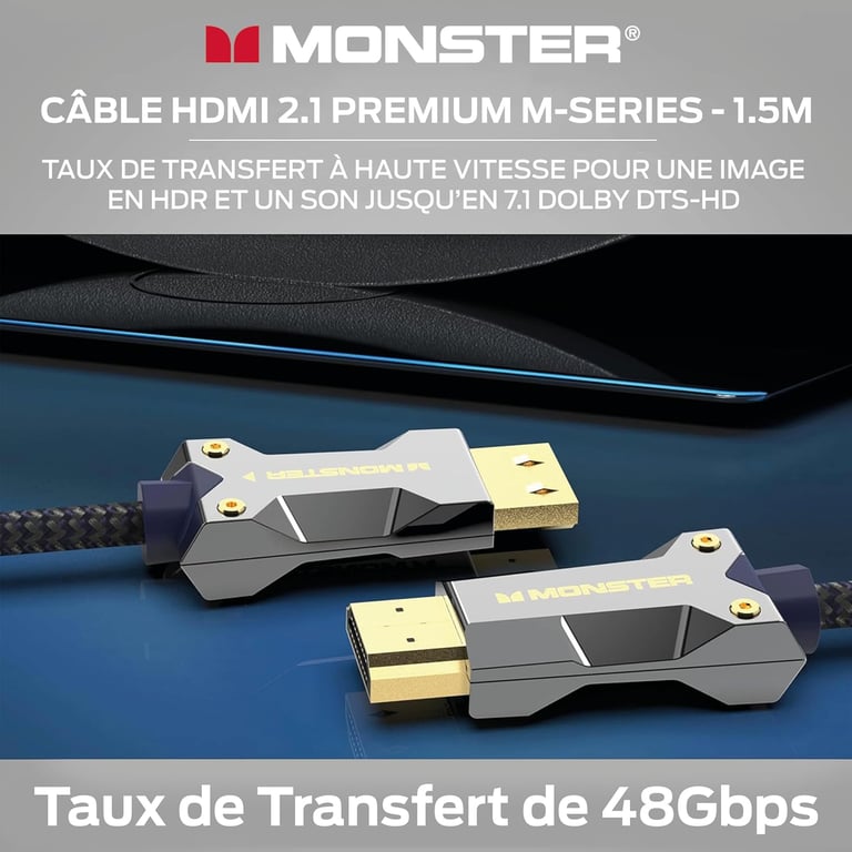 CABLE HDMI M3000 UHD 8K DOLBY VISION HDR 48GBPS 1.5M - vue 4
