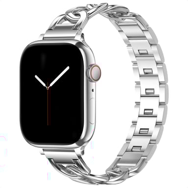 Selencia Bracelet Chain pour Apple Watch Series 1 - 9 / SE (38/40/41 mm) | Series 10 / 11 (42 mm) - Argent