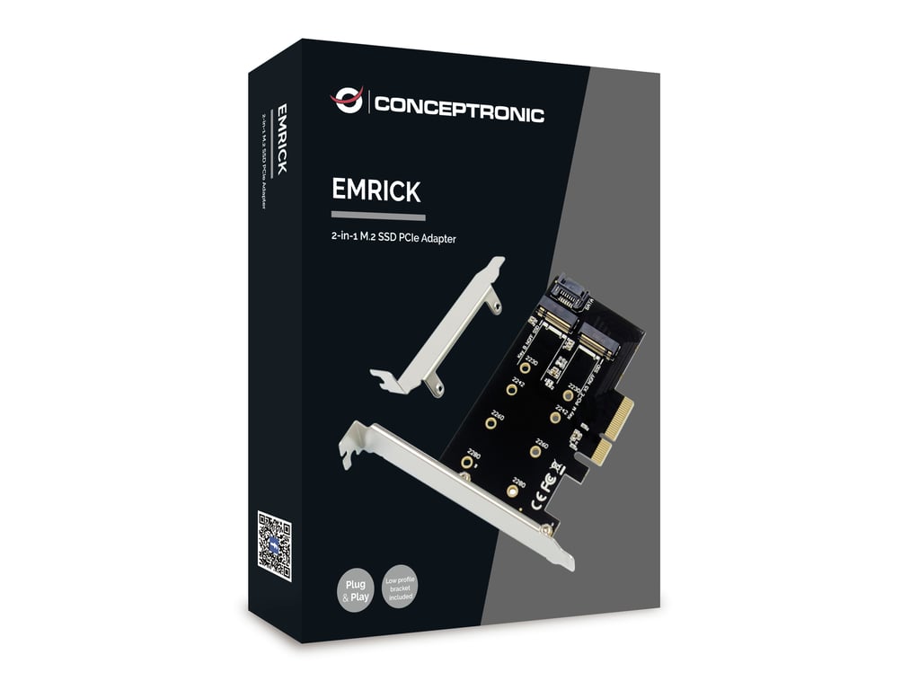 Adaptateur Conceptronic EMRICK04B – PCIe vers M.2, 6 Gbit/s - vue 2
