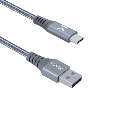 Cavo USB 3.1 Gen 2 a ricarica rapida da USB-C a USB-A con intreccio metallico per ricarica/sincronizzazione (1M), grigio siderale