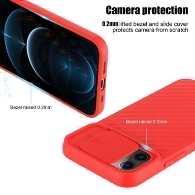 Coque pour Apple iPhone 13 PRO MAX en MAT ROUGE Housse de protection Étui en silicone TPU flexible et avec protection pour appareil photo