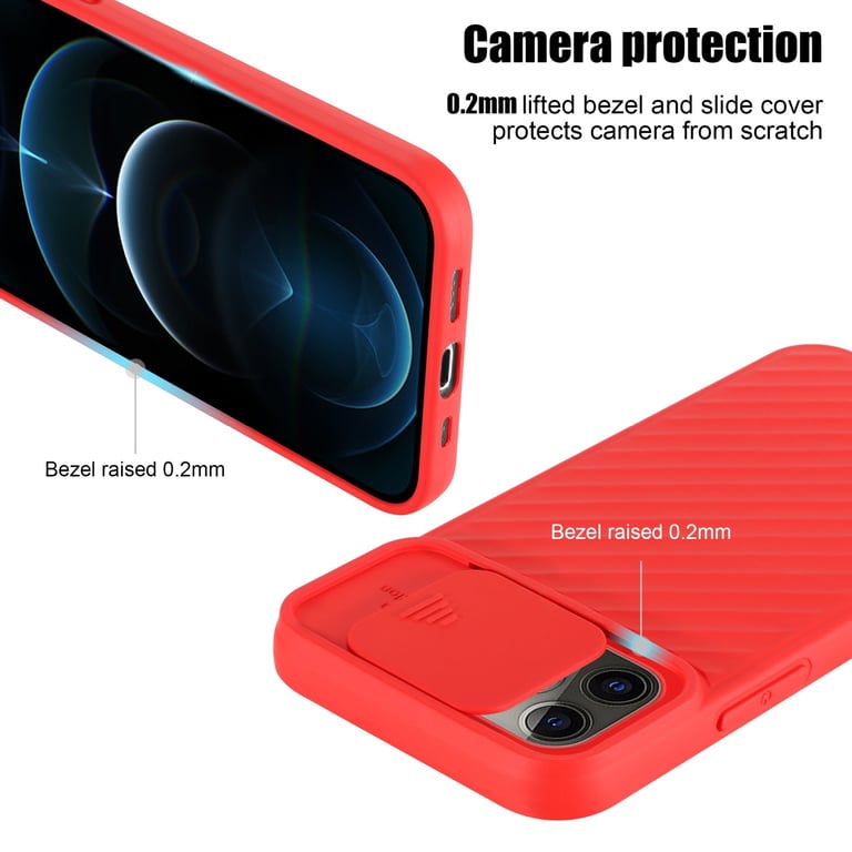 Coque pour Apple iPhone 12 PRO MAX en MAT ROUGE Housse de protection Étui en silicone TPU flexible et avec protection pour appareil photo