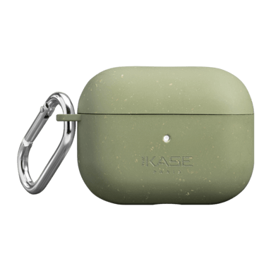 Coque antibactérienne vegan bio 100 % zéro déchet pour Apple AirPods Pro, Vert olive