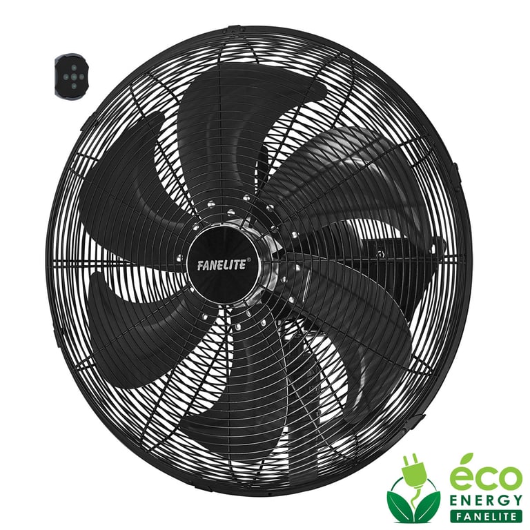 Fanelite Ventilateur mural professionnel FW50-DC - Hélice 50 cm - Moteur DC silencieux - 6 vitesses - Très puissant