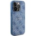 Custodia Guess per iPhone 14 Pro 6.1'' blu Custodia rigida 4G Collection in pelle Logo in metallo MagSafe