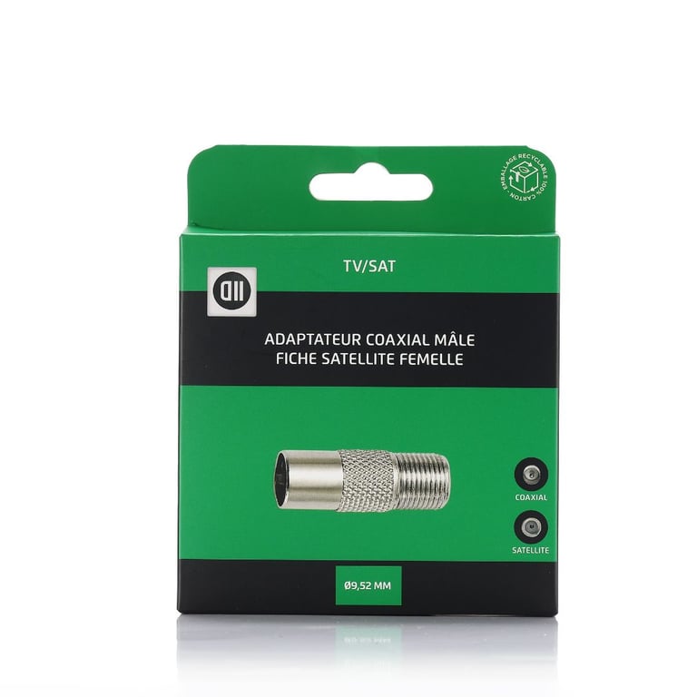 D2 Diffusion Adaptateur Coax male 9.52mm Fiche SAT femelle
