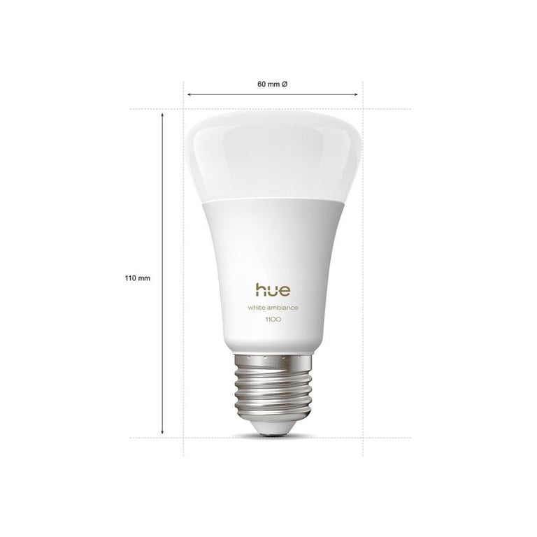 Ampoule connectée Philips Hue Hue White ambiance A60 E27 1100 lm 8,1W Dimmable Blanc - Neuf