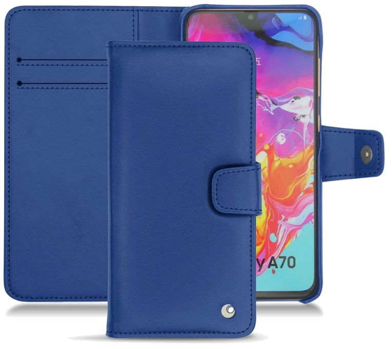 Housse cuir Samsung Galaxy A70 - Rabat horizontal portefeuilleBleu