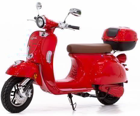 Retro50 - Scooter électrique 50cc - moteur 2900 W - batterie 72V 27Ah, rouge