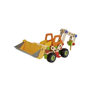 HEROS Constructor Chargeuse sur pneus 6-en-1 Kit bois 140 pièces FSC Hêtre Allemagne 5 ans Multicolore