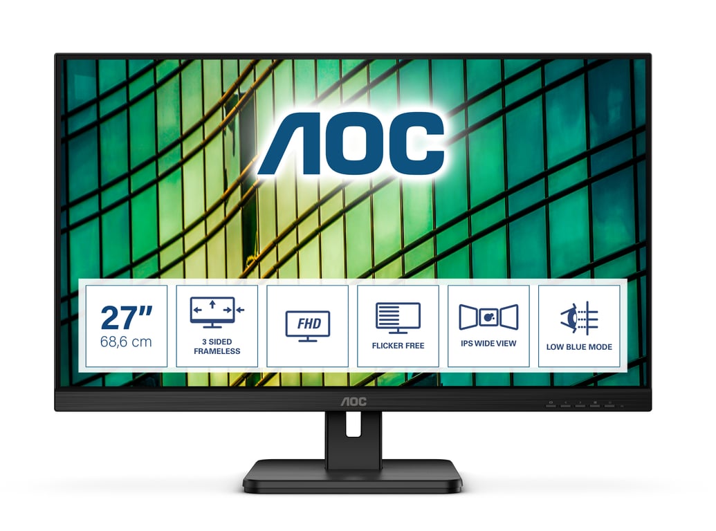 Ecran PC AOC 27E2QAE - 27"" IPS/4ms/FHD/DP/HDMI/HP/75Hz