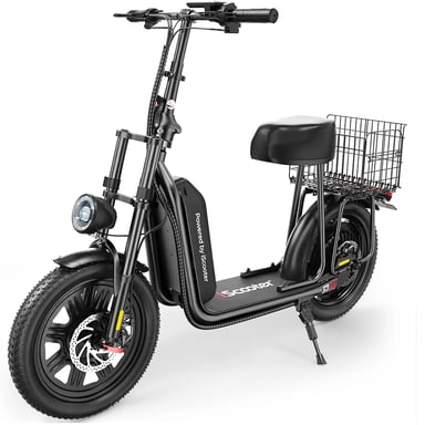 Scooter Eléctrico F7 | Motor 1000W | Batería 48V 10.4Ah | Neumáticos de 16 Pulgadas| Velocidad Máx 45 km/h | Autonomía 45-60 km | Gris