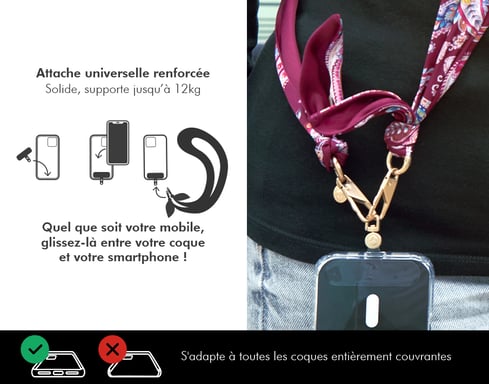 Bandana Bordeaux Universale Rimovibile Bordeaux + Garanzia a vita Force Case