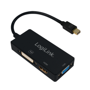 LogiLink CV0110 câble vidéo et adaptateur 0,15 m Mini DisplayPort VGA + HDMI + DVI Noir