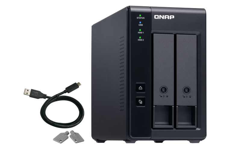 QNAP TR-002 Boîtier de disques de stockage Boîtier disque dur/SSD Noir 2.5/3.5  - Neuf