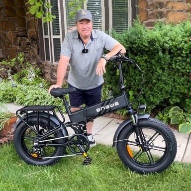 Bicicleta eléctrica plegable ENGWE ENGINE PRO 2.0 de 750 W con neumáticos anchos de 20 x 4,0 pulgadas, batería extraíble de 16 Ah, suspensión total, 8 marchas, color negro
