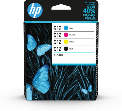HP 912 Pack de 4 cartouches d'encre Noir/Cyan/Magenta/Jaune authentiques