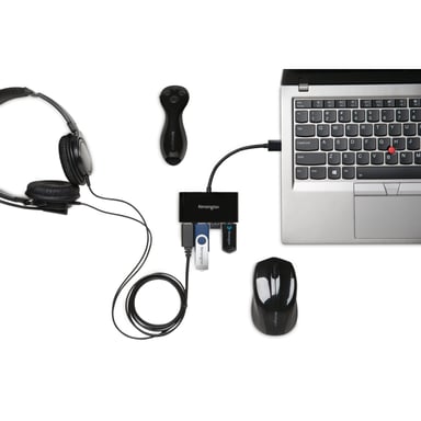 Kensington Hub USB 3.0 de cuatro puertos UH4000: negro