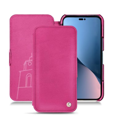 Funda de piel Apple iPhone 14 Plus - Solapa horizontal - Rosa - Piel lisa de primera calidad