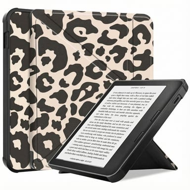 imoshion Étui de liseuse portefeuille design Pliable pour Kobo Libra Colour - Leopard