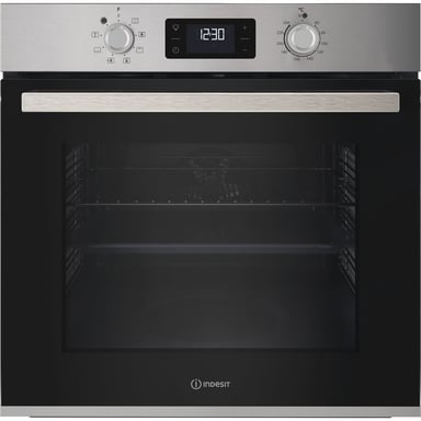Four encastrable Indesit IO K55C X 71 L inox 8 modes chaleur tournante Catalytique Turn&Go Click&Clean porte abattante Grille inclinable