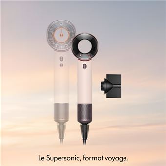 Secador de pelo Dyson Supersonic Travel de 1220 W, color rosa y acabado cerámico.