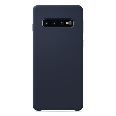 Coque silicone unie Soft Touch Bleu nuit compatible Samsung Galaxy S10 Plus