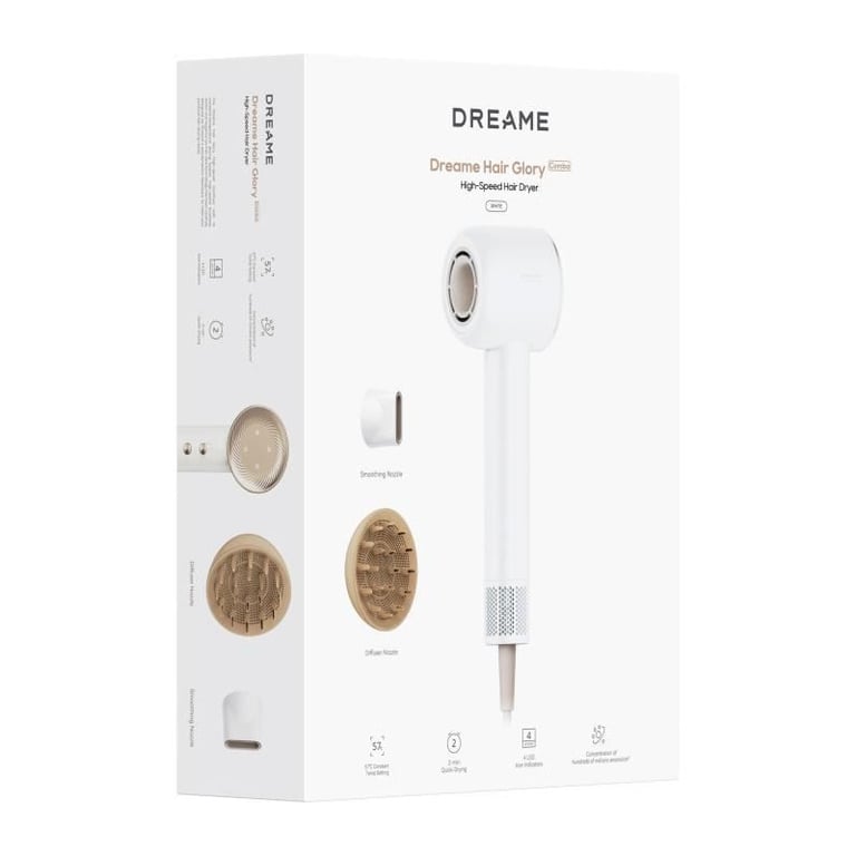 Seche-cheveux - DREAME - GLORY COMBO - Professionnel - Séchage rapide - Léger - 1600 W - Neuf