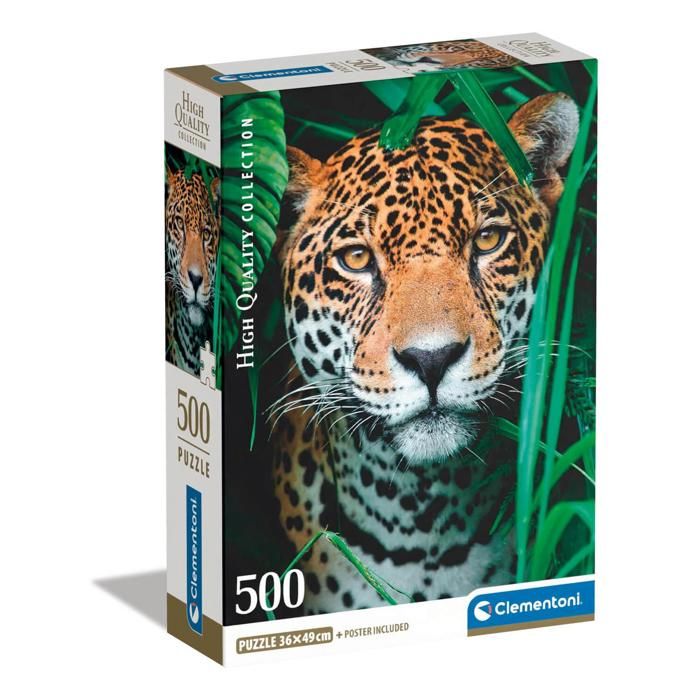 Puzzle 500 pieces + poster : Jaguar dans la jungle - Neuf