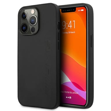 Funda AMG para iPhone 13 Pro / 13 6.1'' Piel negra estampada en caliente