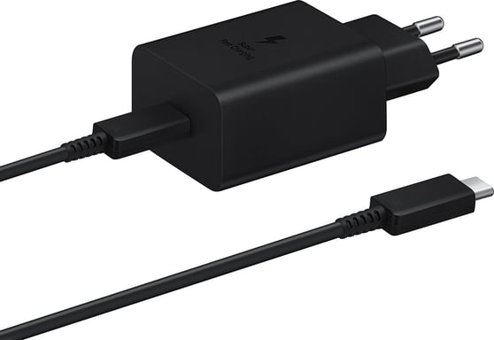 Caricabatterie domestico Samsung Power Delivery da 45 W + cavo USB C/USB C Nero