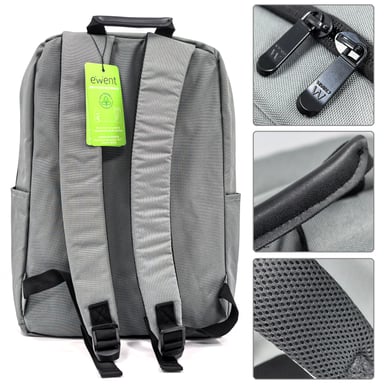 Ewent EW2538 maletines para portátil 40,9 cm (16.1'') Mochila Gris