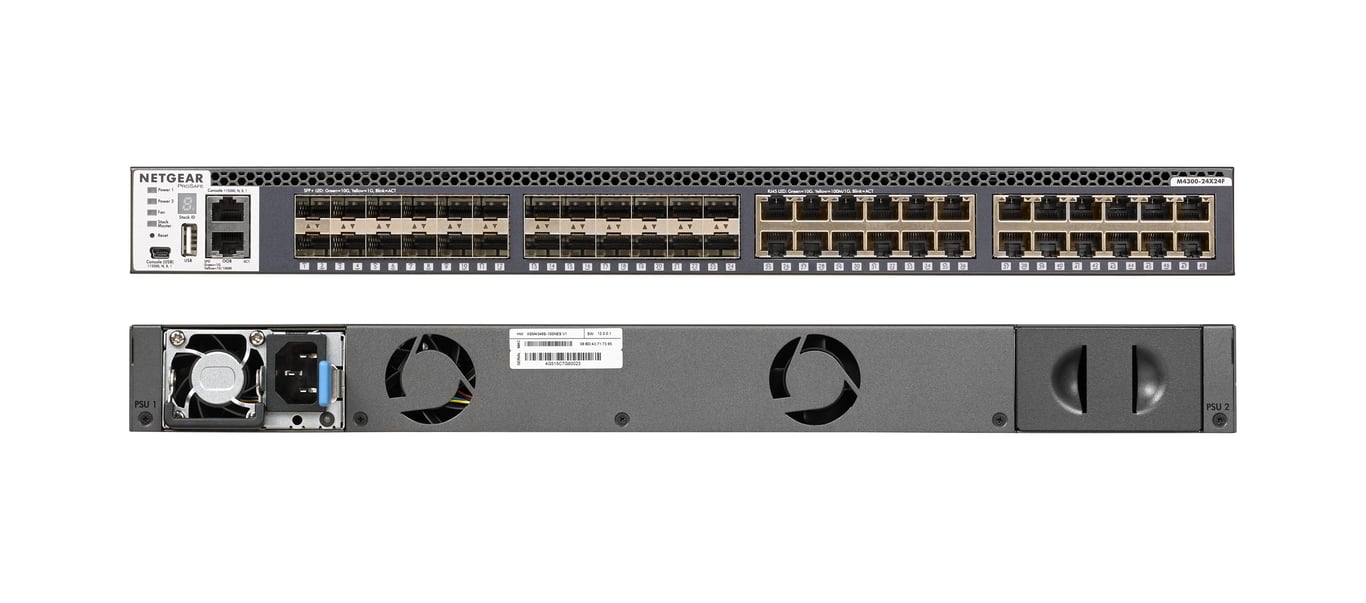 Netgear M4300 24X24F 24 ports /10 GigabitSans POEEmpilableManageable - vue 2