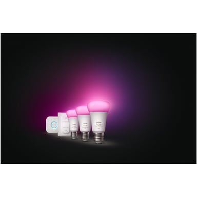 PHILIPS Hue White & Color Ambiance - Kit de démarrage E27 x3 et télécommande Hue