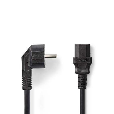 Cable de alimentación NEDIS - Schuko macho acodado - IEC-320-C13 - 10 m - Negro